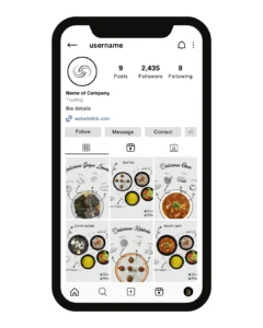 نموذج لحساب أنستجرام لمطعم للمأكولات العربية