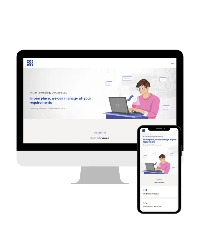 نموذج لموقع احترافي لشركة خدمات تقنية