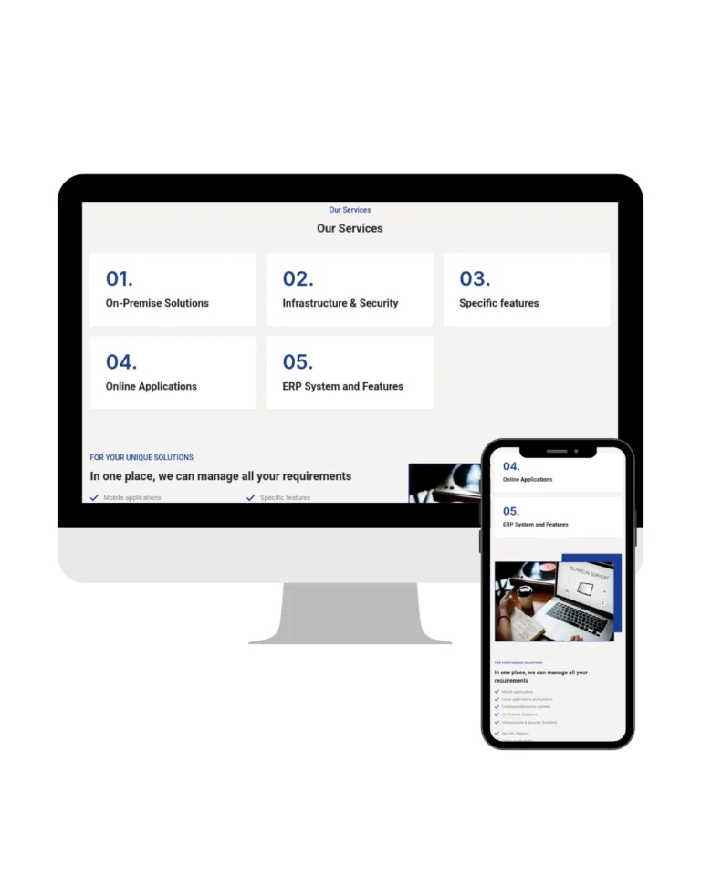 نموذج لموقع احترافي لشركة خدمات تقنية