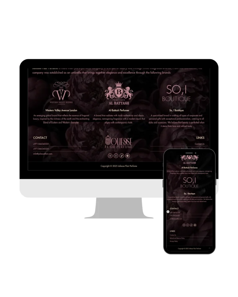 نموذج لموقع احترافي لشركة عطور وبخور