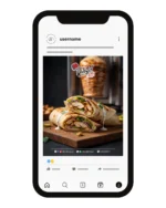 نموذج لحساب أنستجرام لمطعم للمعجنات والسندويشات