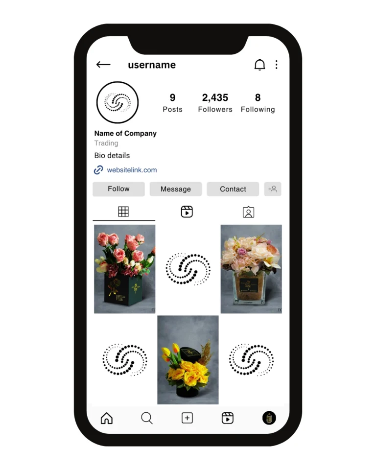 نموذج لحساب أنستجرام لبيع الورود