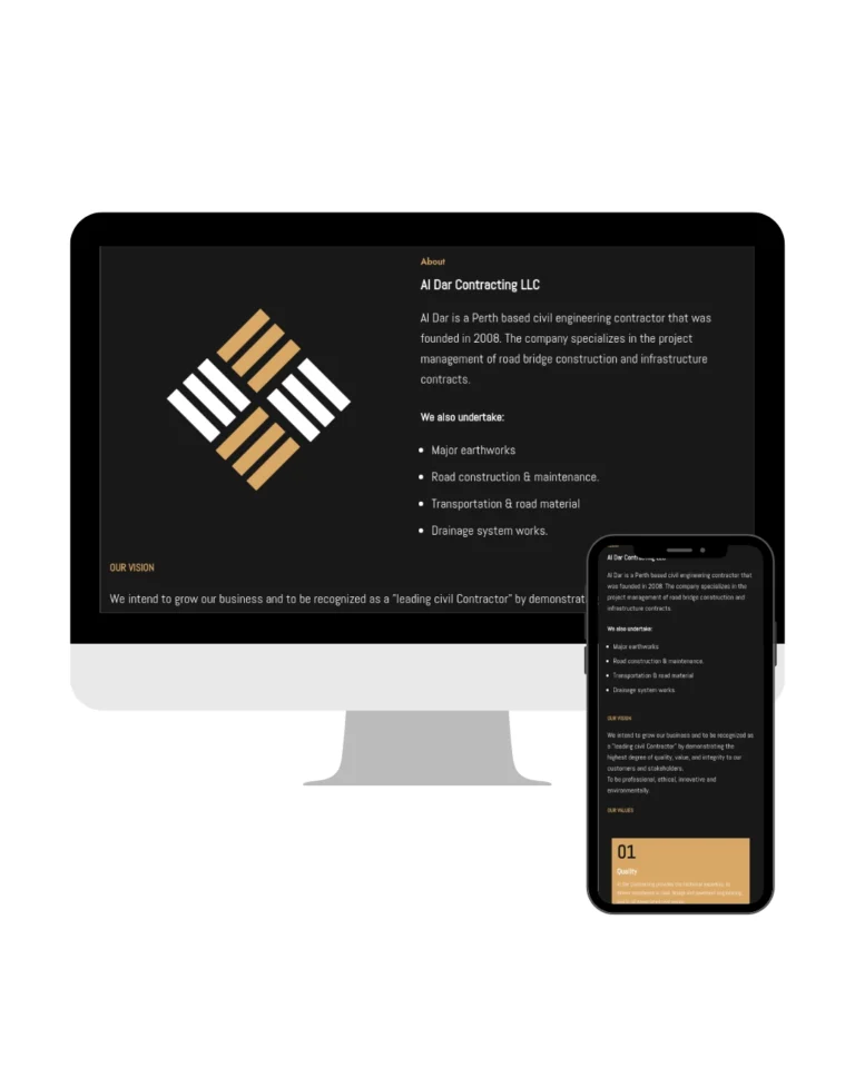 نموذج لموقع احترافي لشركة مقاولات