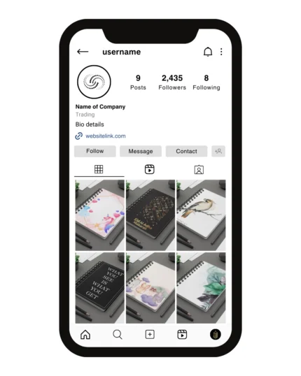 نموذج لحساب أنستجرام لبيع التصاميم الرقمية