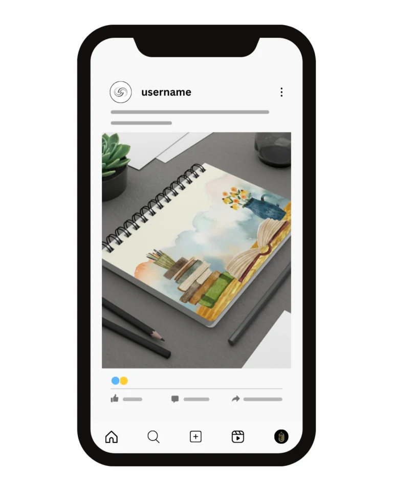 نموذج لحساب أنستجرام لبيع التصاميم الرقمية